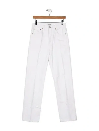 Pre-owned Agolde High-rise Straight Leg Jeans In White