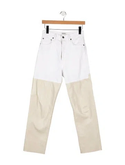 Pre-owned Agolde High-rise Straight Leg Jeans In White