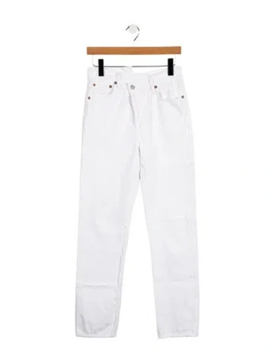 Pre-owned Agolde High-rise Straight Leg Jeans In White