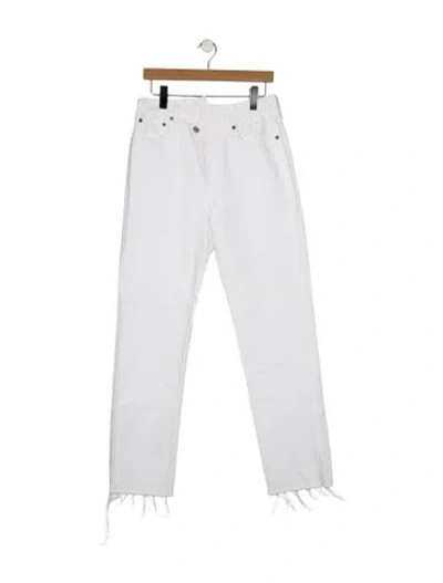 Pre-owned Agolde High-rise Straight Leg Jeans In White