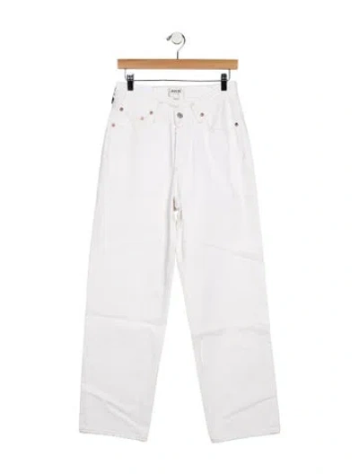 Pre-owned Agolde High-rise Straight Leg Jeans In White