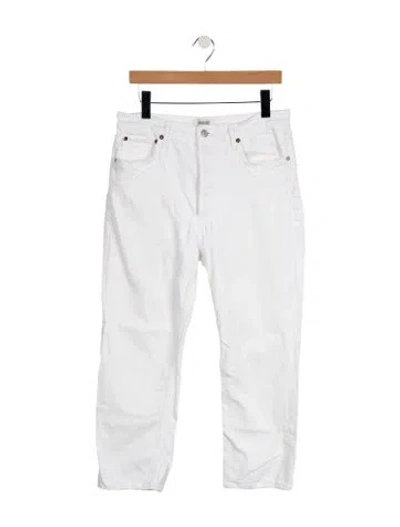 Pre-owned Agolde High-rise Straight Leg Jeans In White