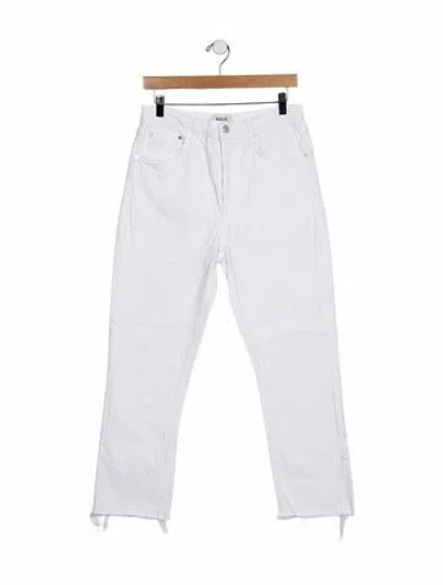 Pre-owned Agolde High-rise Straight Leg Jeans In White