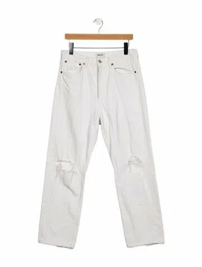Pre-owned Agolde High-rise Straight Leg Jeans In White