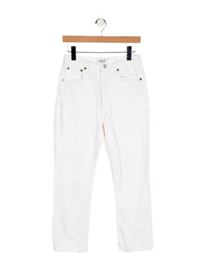 Pre-owned Agolde High-rise Straight Leg Jeans In White