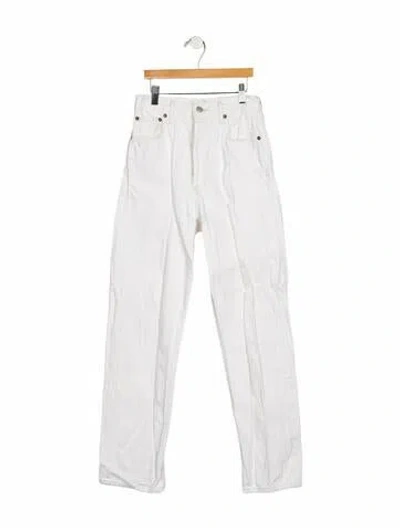 Pre-owned Agolde High-rise Straight Leg Jeans In White