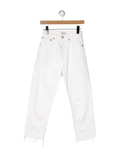 Pre-owned Agolde High-rise Straight Leg Jeans In White