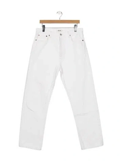 Pre-owned Agolde High-rise Straight Leg Jeans In White