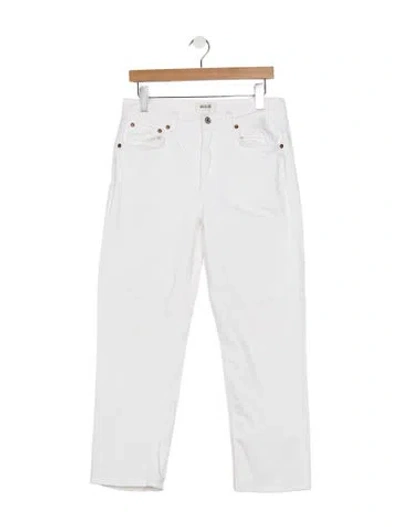 Pre-owned Agolde High-rise Straight Leg Jeans In White