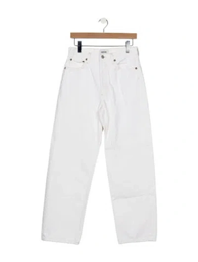 Pre-owned Agolde High-rise Straight Leg Jeans In White