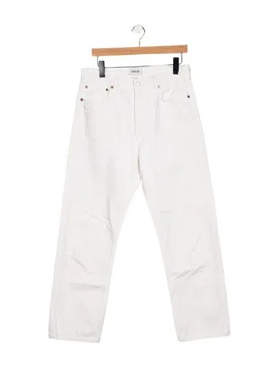 Pre-owned Agolde High-rise Straight Leg Jeans In White
