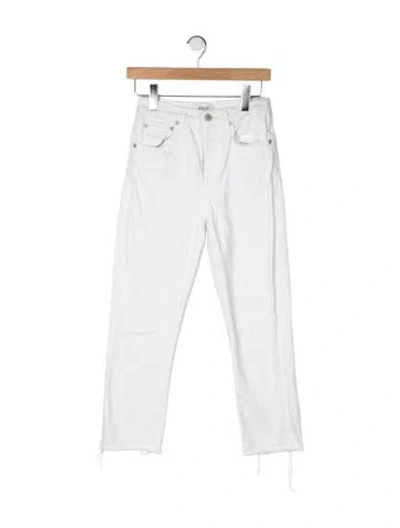 Pre-owned Agolde High-rise Straight Leg Jeans In White