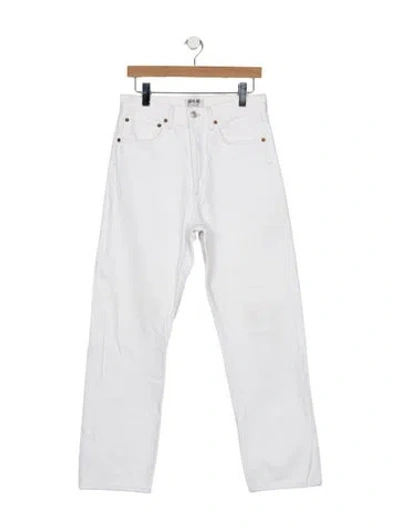 Pre-owned Agolde High-rise Straight Leg Jeans In White