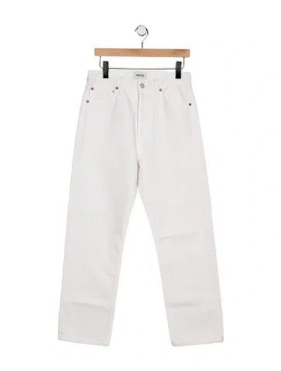 Pre-owned Agolde High-rise Straight Leg Jeans In White