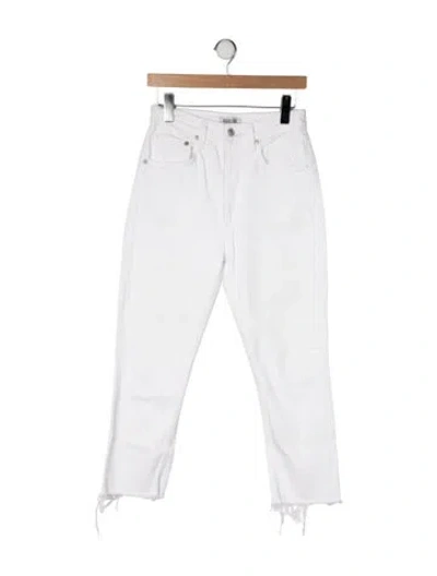 Pre-owned Agolde High-rise Straight Leg Jeans In White