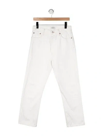 Pre-owned Agolde High-rise Straight Leg Jeans In White