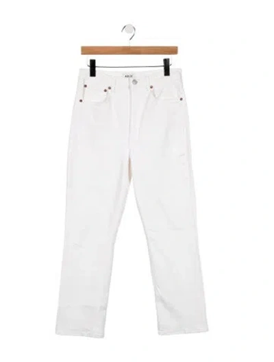 Pre-owned Agolde High-rise Straight Leg Jeans In White