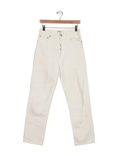 Pre-owned Agolde High-rise Straight Leg Jeans In White