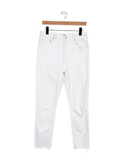 Pre-owned Agolde High-rise Straight Leg Jeans In White
