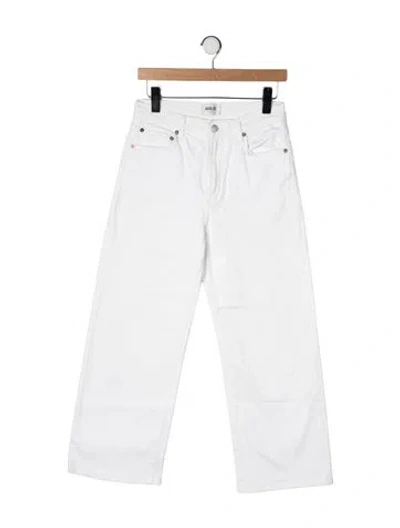 Pre-owned Agolde High-rise Straight Leg Jeans In White