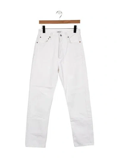 Pre-owned Agolde High-rise Straight Leg Jeans In White