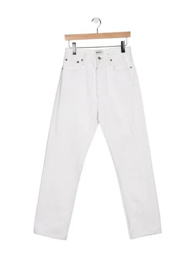 Pre-owned Agolde High-rise Straight Leg Jeans In White