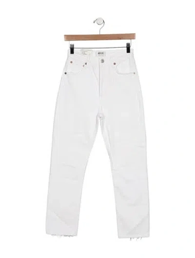 Pre-owned Agolde High-rise Straight Leg Jeans In White