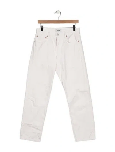 Pre-owned Agolde High-rise Straight Leg Jeans In White
