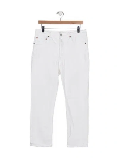 Pre-owned Agolde High-rise Straight Leg Jeans In White