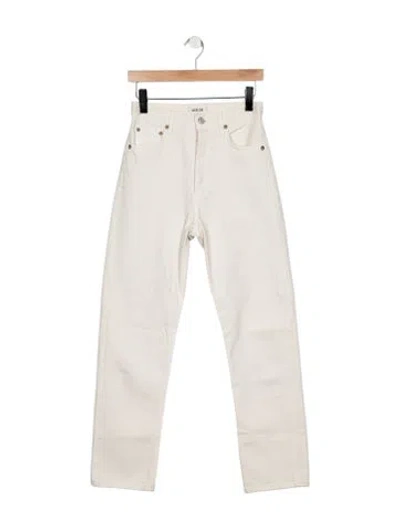 Pre-owned Agolde High-rise Straight Leg Jeans In White