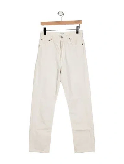 Pre-owned Agolde High-rise Straight Leg Jeans In White