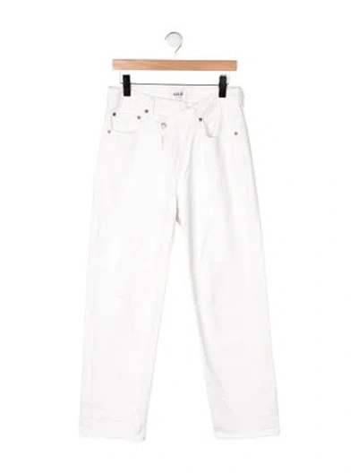 Pre-owned Agolde High-rise Straight Leg Jeans In White