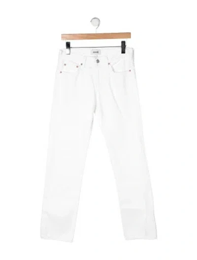 Pre-owned Agolde High-rise Straight Leg Jeans In White