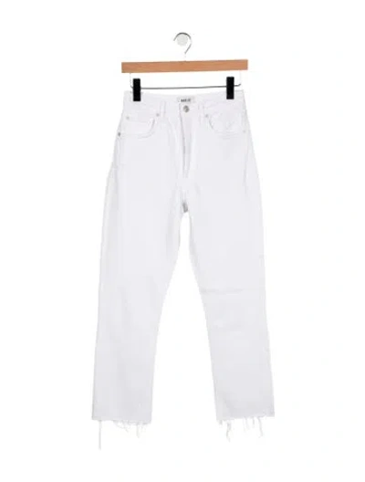 Pre-owned Agolde High-rise Straight Leg Jeans In White