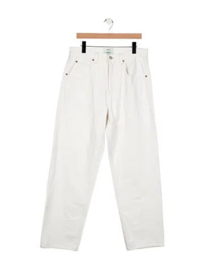 Pre-owned Agolde High-rise Straight Leg Jeans In White