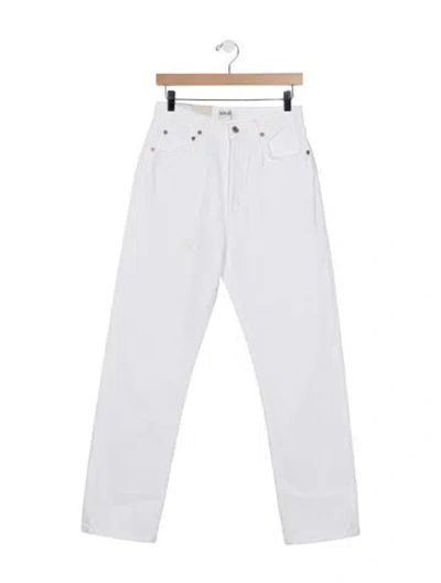 Pre-owned Agolde High-rise Straight Leg Jeans In White