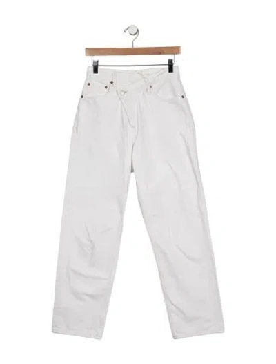 Pre-owned Agolde High-rise Straight Leg Jeans In White