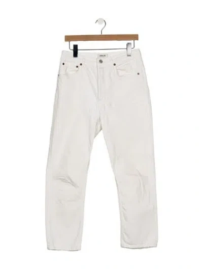 Pre-owned Agolde High-rise Straight Leg Jeans In White