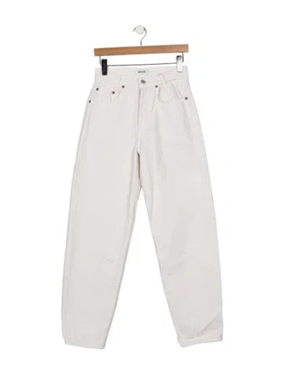 Pre-owned Agolde High-rise Straight Leg Jeans In White