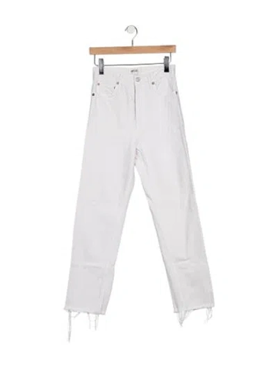 Pre-owned Agolde High-rise Straight Leg Jeans In White