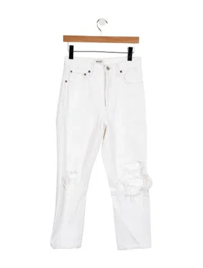 Pre-owned Agolde High-rise Straight Leg Jeans In White