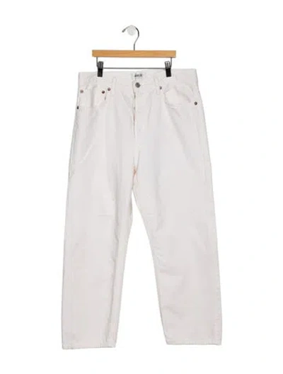 Pre-owned Agolde High-rise Straight Leg Jeans In White