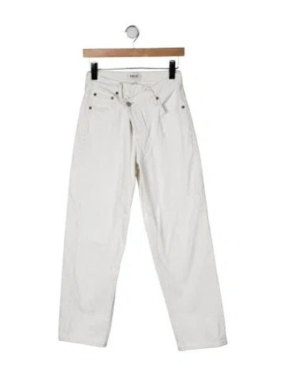 Pre-owned Agolde High-rise Straight Leg Jeans In White