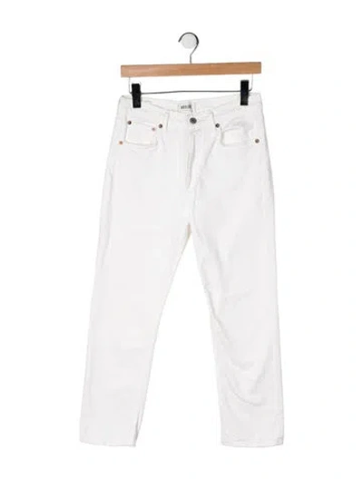 Pre-owned Agolde High-rise Straight Leg Jeans In White