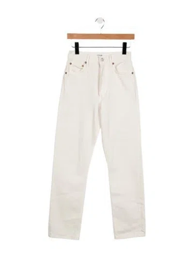 Pre-owned Agolde High-rise Straight Leg Jeans In White