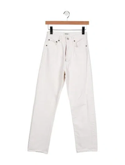 Pre-owned Agolde High-rise Straight Leg Jeans In White