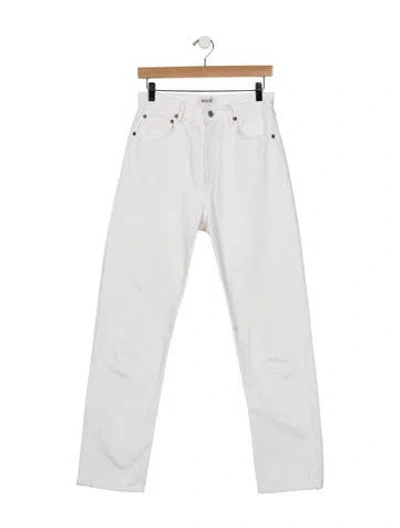Pre-owned Agolde High-rise Straight Leg Jeans In White