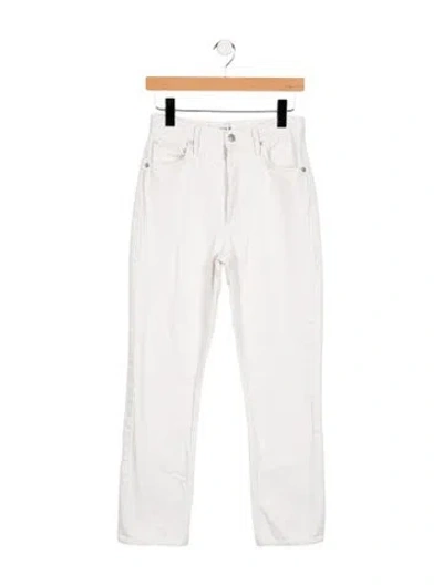 Pre-owned Agolde High-rise Straight Leg Jeans In White
