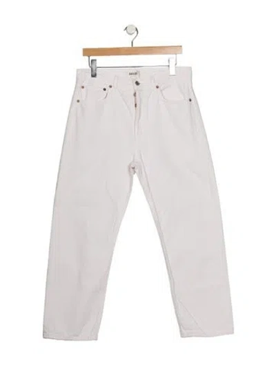 Pre-owned Agolde High-rise Straight Leg Jeans In White