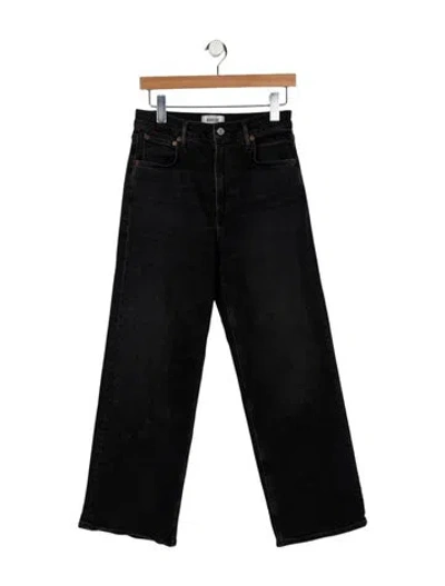 Pre-owned Agolde High-rise Wide Leg Jeans In Black